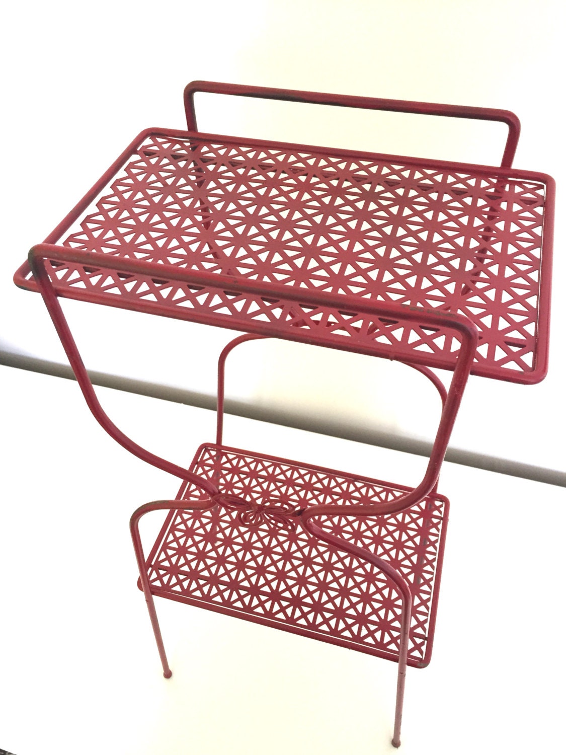 Reddy Racks Reddy Freddy. Vintage Red Retro Shelf – Plant or Telephone Stand ...