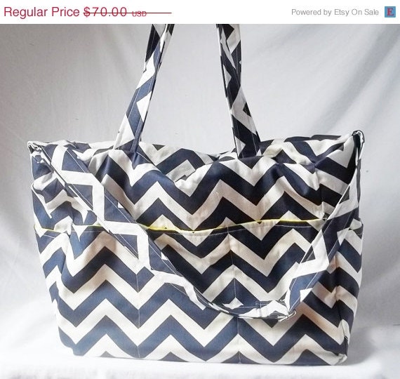 ... Diaper Bag - Large Lyra Crossbody Bag in Navy Chevron - Baby Bag