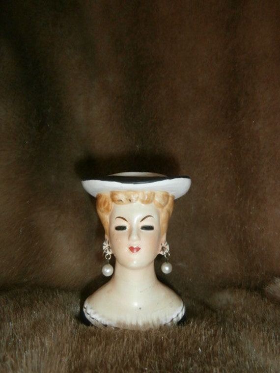 Items similar to Vase Head Bust 60's Mini Doll Head Vase Vintage Doll