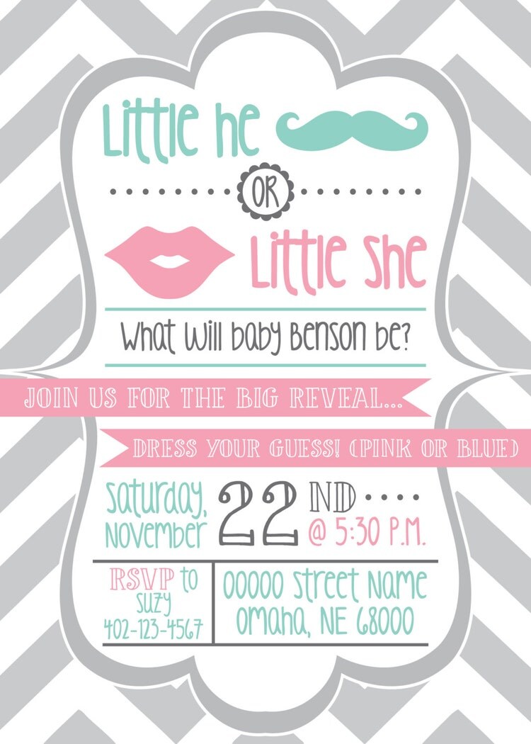 Gender Reveal Party Invitations Free Sample 1