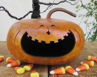 Items similar to Halloween Gourd Spooky Pumpkin Trick or Treat ...