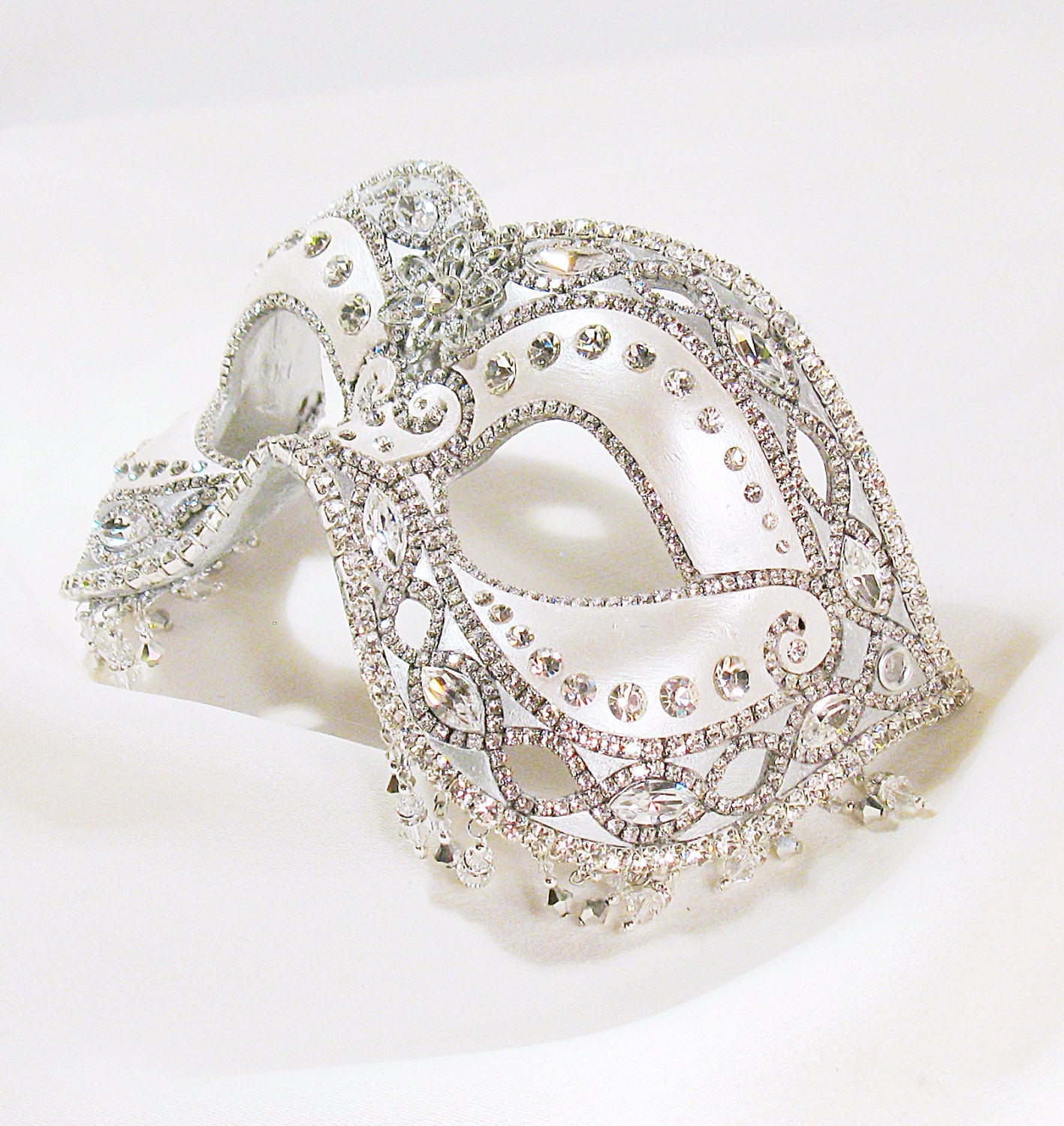 CUSTOM Masquerade Ball Mask White Silver By BejeweledMasquerade   Il Fullxfull.722223257 R7ln 