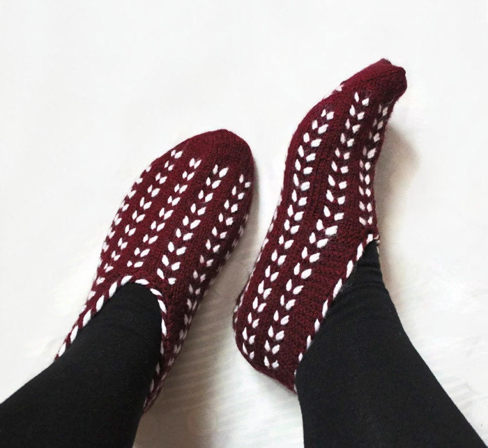 Wool Socks House Slippers Hand Knit Authentic by mammamiaeme