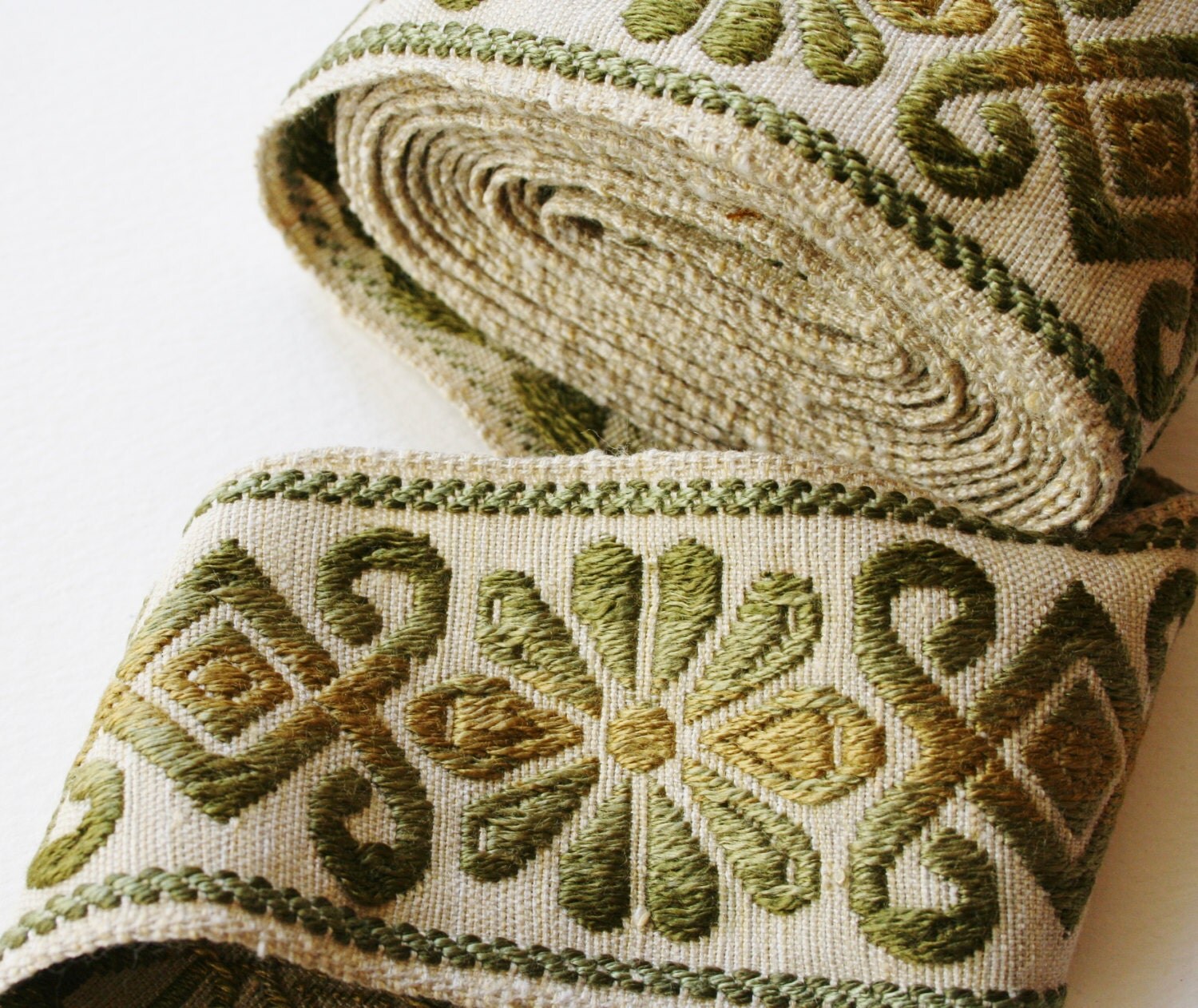 Wide Vintage Upholstery Trim Floral by MrsGibsonMercantile on Etsy