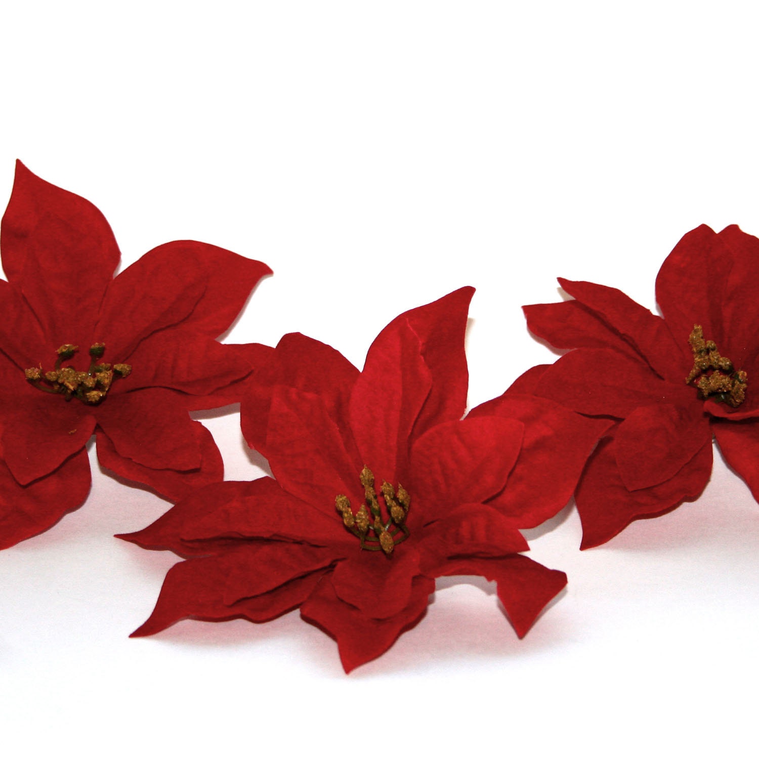 Christmas Poinsettia Silk Flowers Christmas by SilkInspirations