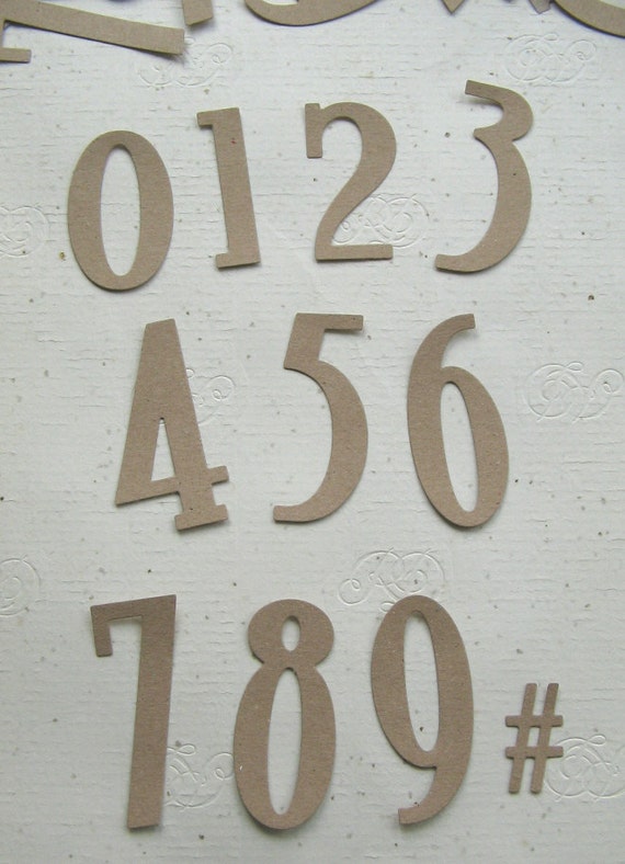 Items similar to Kraft Paper Die Cut Numbers Digits 0 to 9 Paper