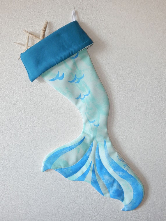 Download MERMAID stocking Christmas 25 63cm curved tail by crabbychris