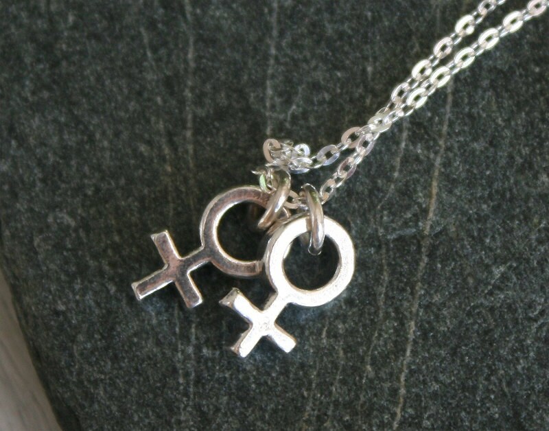 Sterling Silver Sex Symbol Necklace You and me Necklace