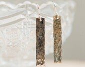 Hammered Sterling Silver or 14k Gold-filled Rectangle Earrings|Hammered Earrings|Handmade Gold Jewelery|Delicate Earrings|Hammered Texture