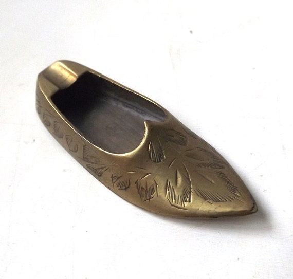 Items similar to vintage 1960&rsquo;s brass shoe ashtray indian turkish