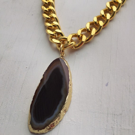 Items similar to Brown Agate Necklace on Etsy