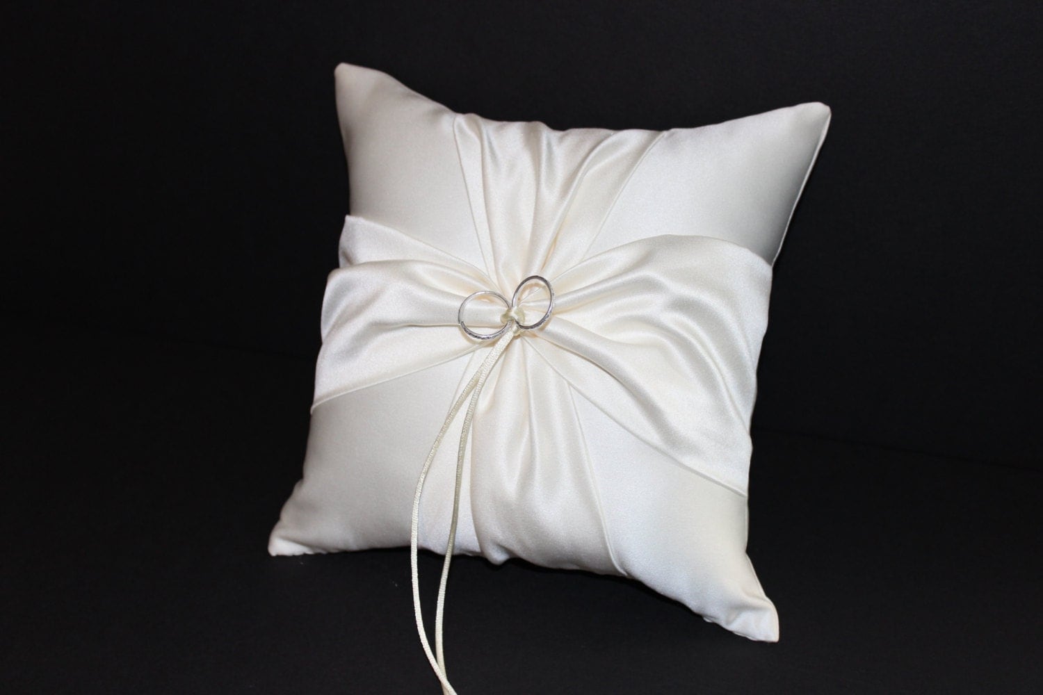 White or Ivory Wedding Ring Bearer Pillow