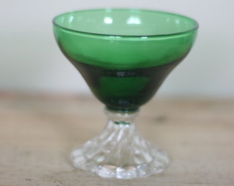 vintage burple emerald green sherbet dish