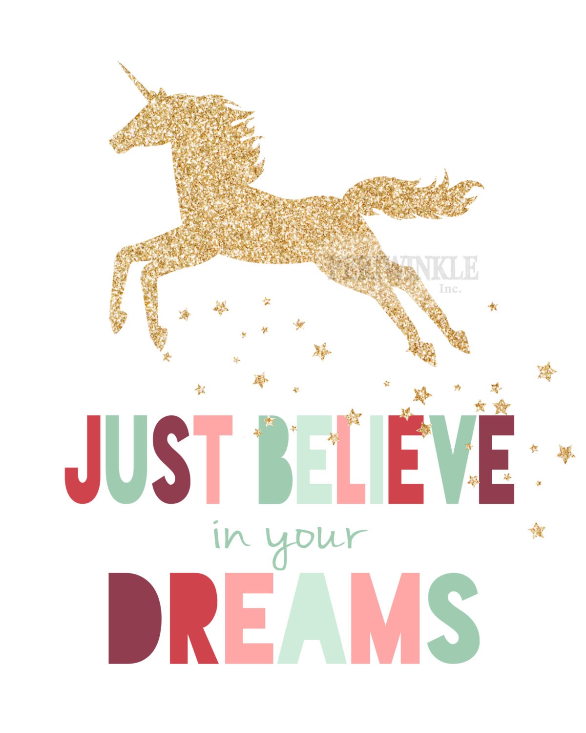Unicorn Print-Unicorn Printable-Just Believe in Your
