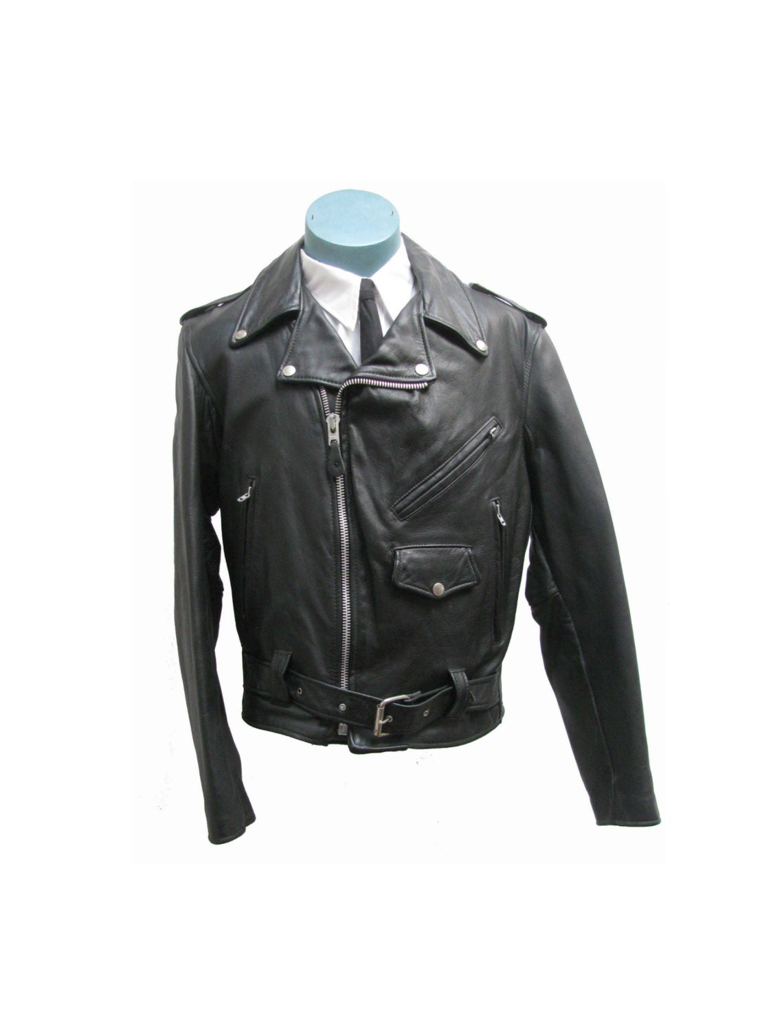 iBrandedi NYC Steer Hide Leather iMotorcyclei Rider iJacketi Mens