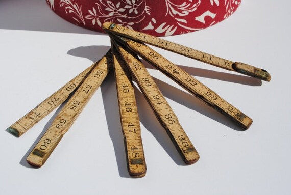 Vintage Folding Wooden Ruler Tape Measure By Maimiesmerchantile   Il 570xN.743660489 D2w7 