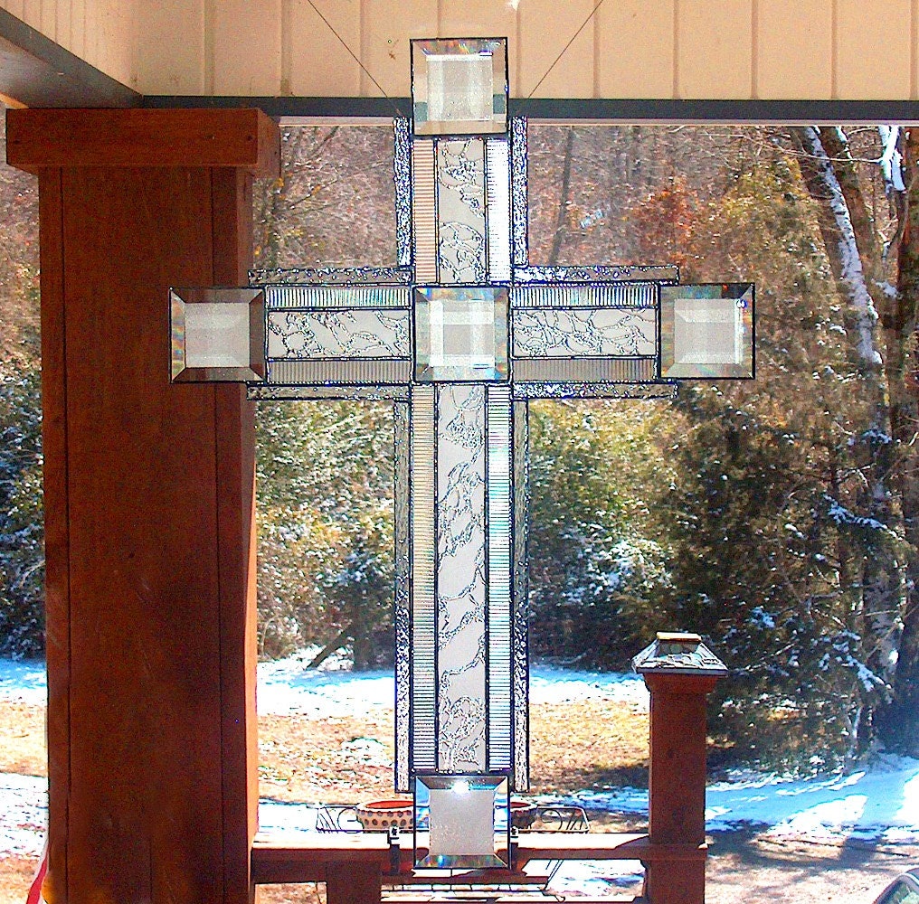 Devotion 2 Large Stained Glass Cross / Crucifix