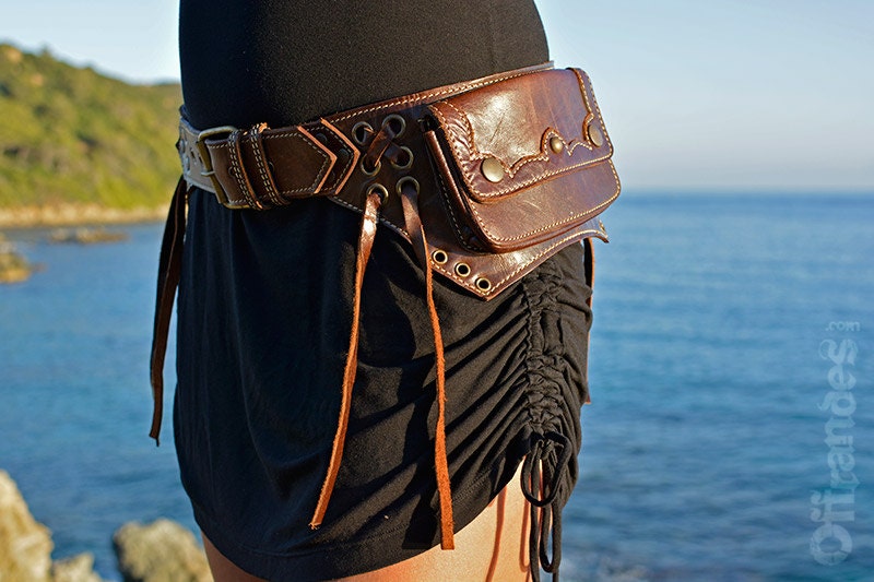 Leather Utility Belt Handmade Designer Pocket Belt High