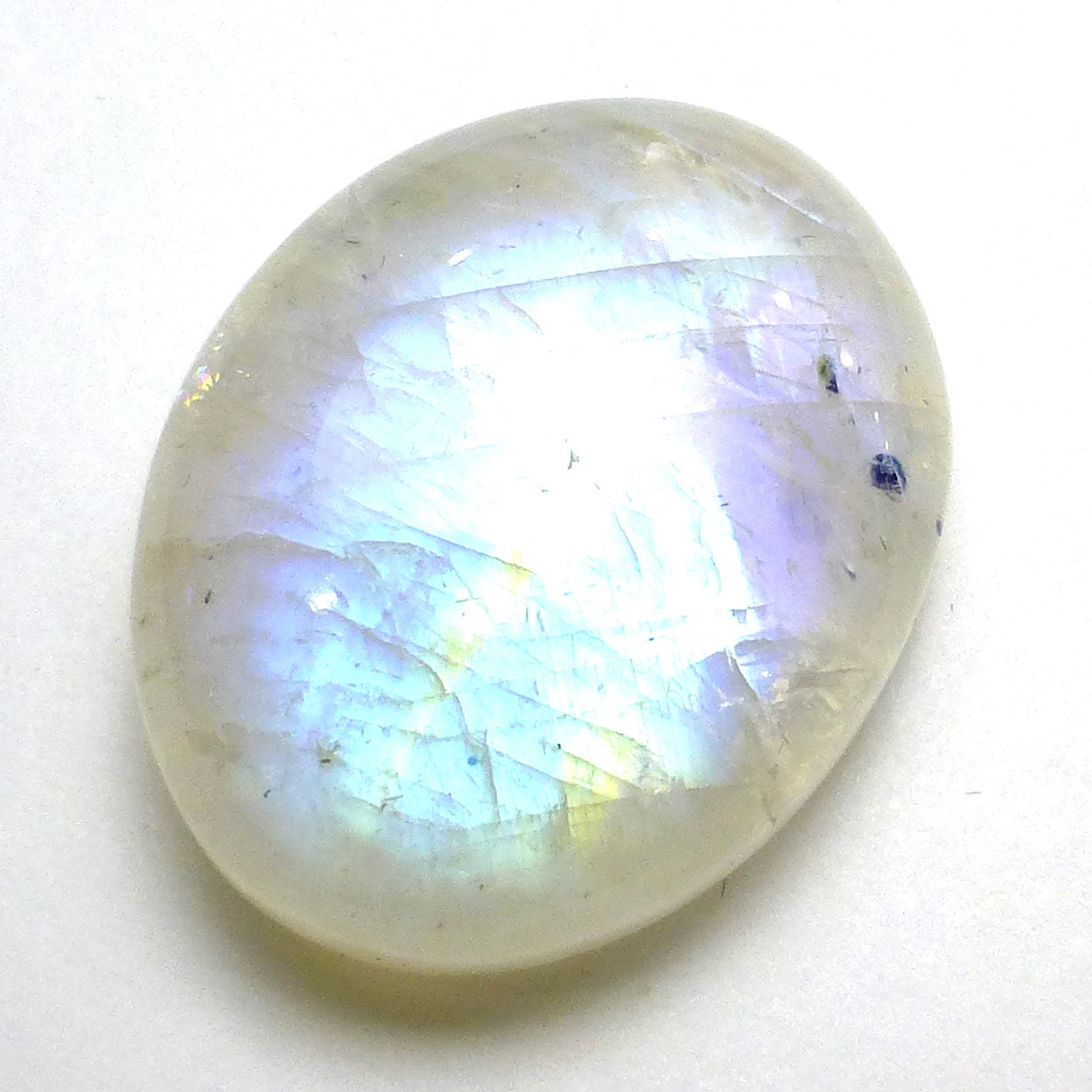 Rainbow Moonstone Cabochon Oval Aa Grade Blue Schiller