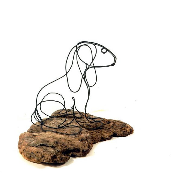 Bunny Wire Sculpture Rabbit Wire Art Floppy Ear by WiredbyBud