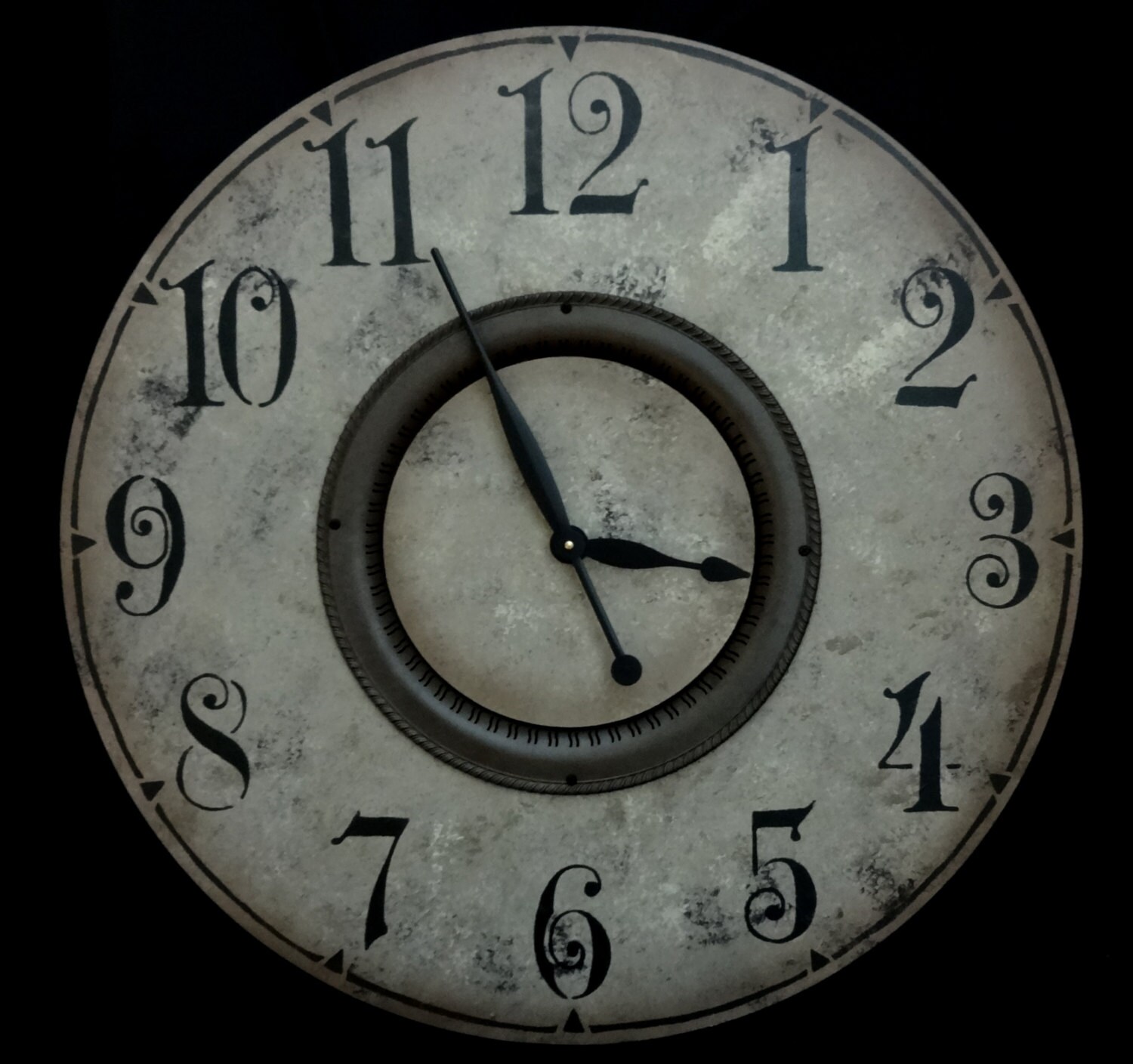 30 Inch LARGE Classic WALL CLOCK with Glazed Metallic Bronze