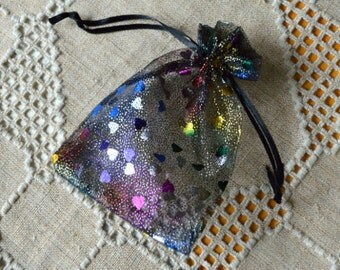 12pcs Organza Gift Pouch Bag Jewelry Bags 5.5in Hearts