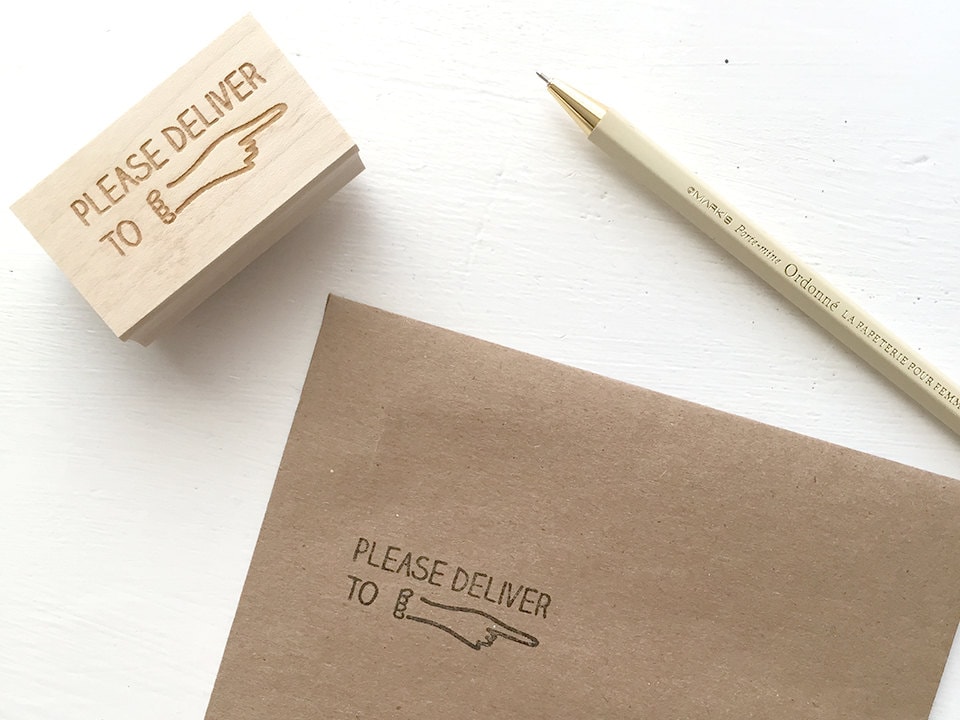Please Deliver To Rubber Stamp from msmatilda on Etsy Studio
