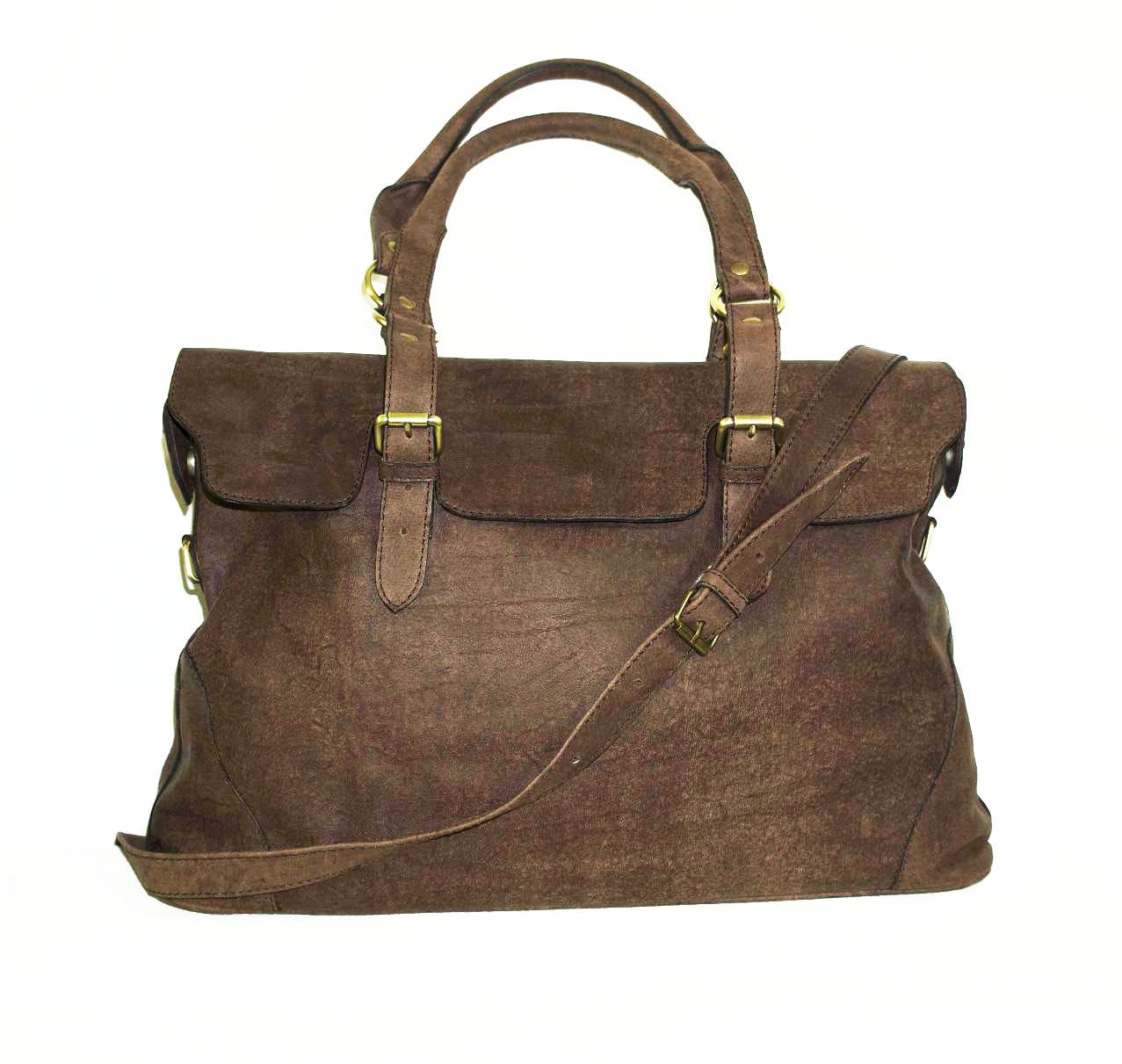 Distressed Brown Leather Tote // Travel Bag // Shoulder