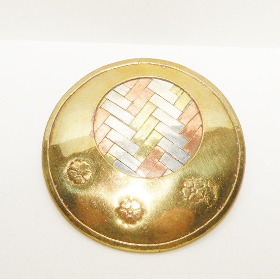 Brass Copper and Pewter Brooch and Pendant by Eosophobish on Etsy