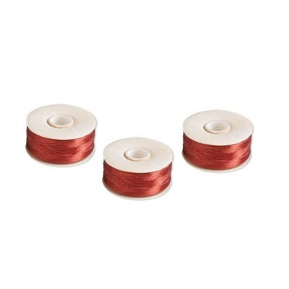 Nymo Nylon Monocord Thread. Red Size B. 3 Bobbins of by WananBeads