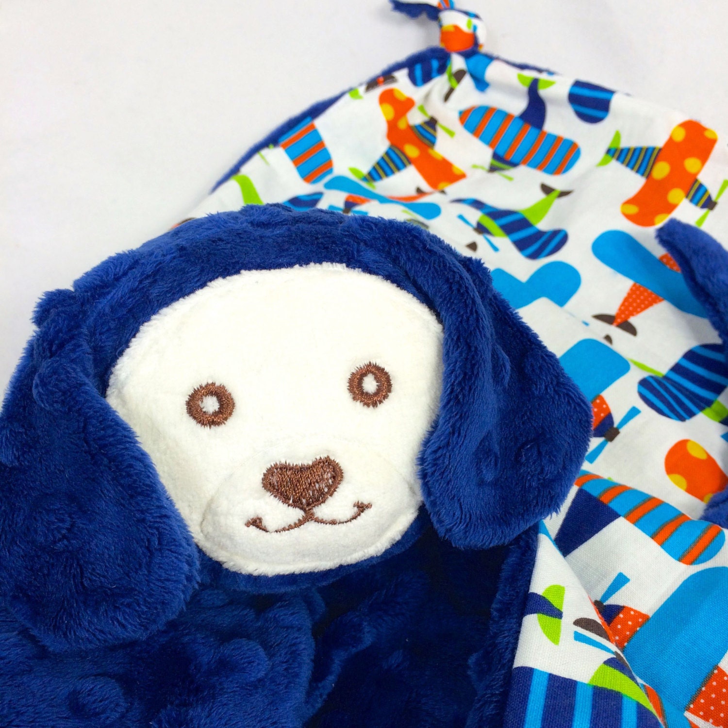 blue dog lovey blanket