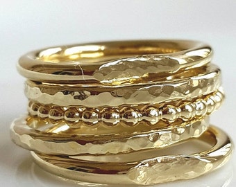 14k Gold Rings - Five Gold Rings - Handmade - Venexia Jewelry ...