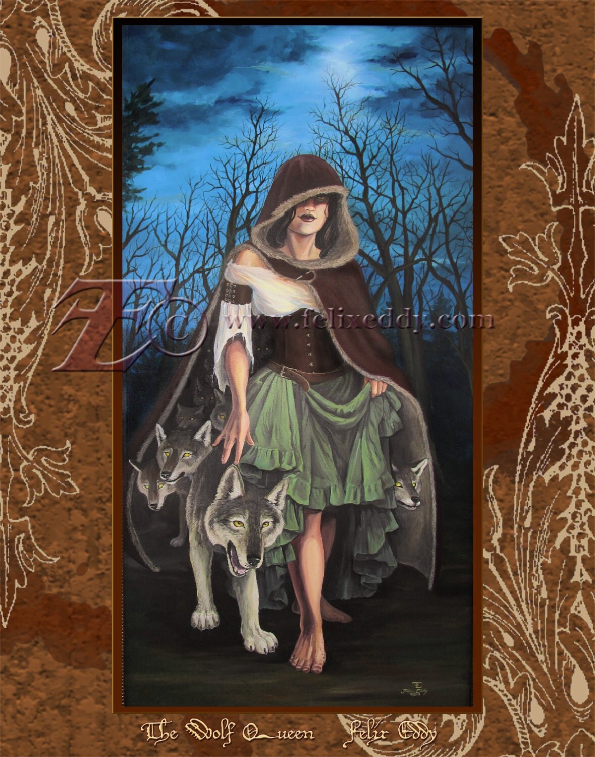 The Wolf Queen 11x14 Archival Art Print from Original art by