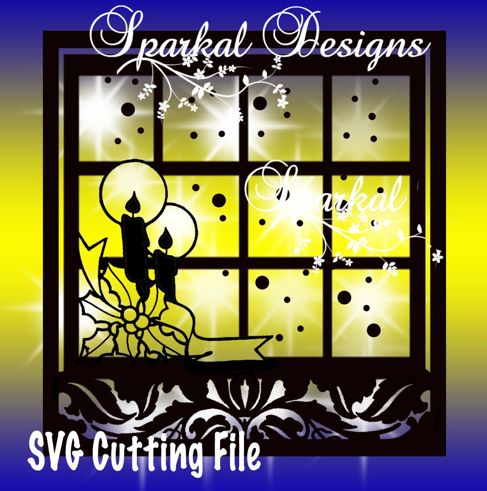 Download Sparkal Digital Design: Christmas SVG File Winter Scene Cut File Glass Block Winter Scape ...