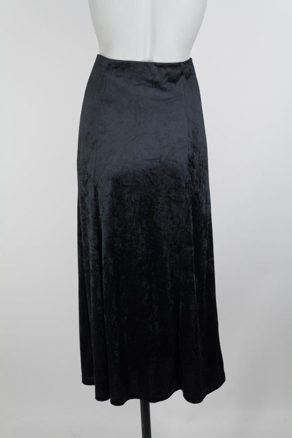 Vintage 90s Maxi Skirt / 1990s Goth Black Velvet by FloriaVintage