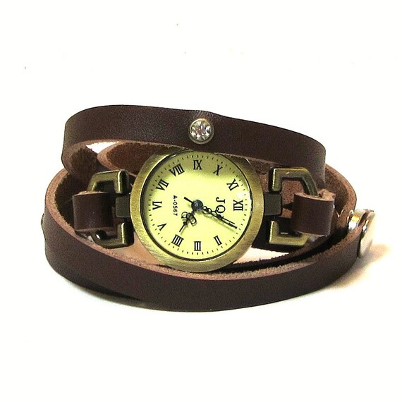 Wrap Around Watch / Leather Wrap Watch / Wrap by OnLemonberryLane