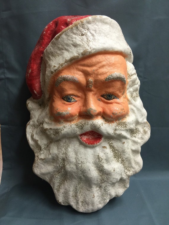 Antique Victorian Era Paper Mache Santa by GlamourGirlAntiques