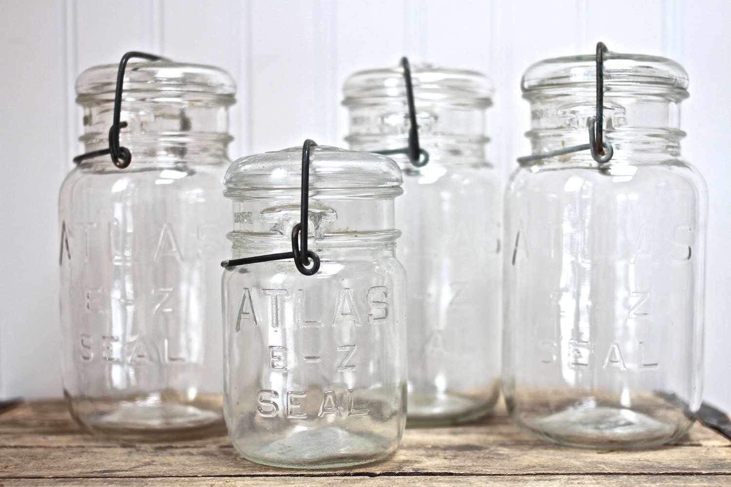 Vintage Mason Jars Atlas EZ Seal Canning Jars by DearIndustry