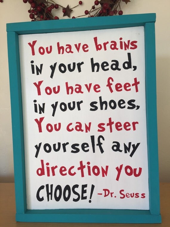 Dr Seuss Sign Dr Seuss wooden sign with frame You have