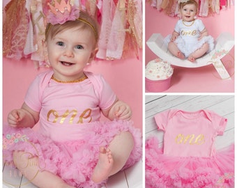 Girls first birthday Outfit - birthday tutu outfit -baby 1st birthday - smash the cake outfit , girls tutu, baby birthday smash cake dress.
