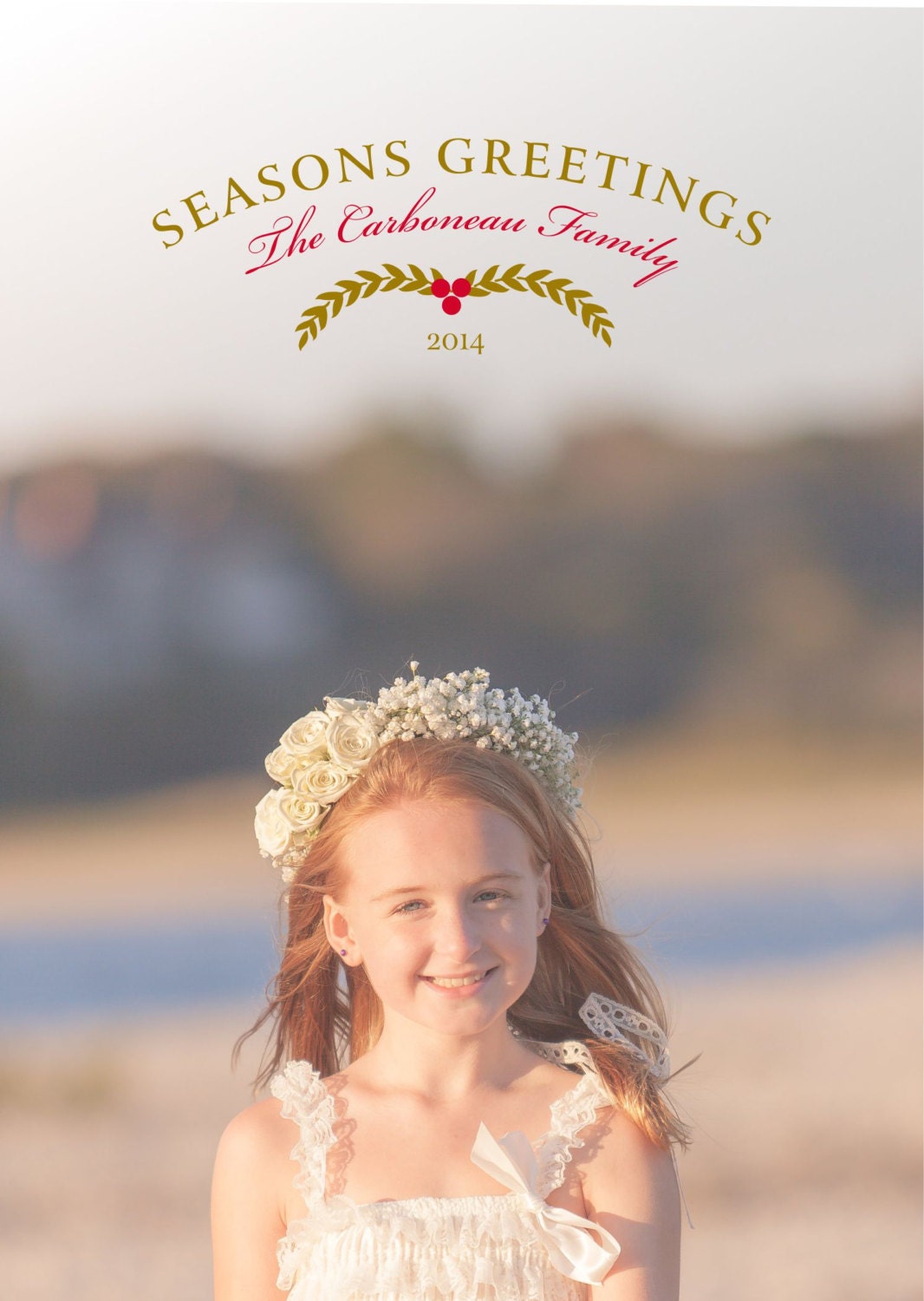 simple wreath holiday card