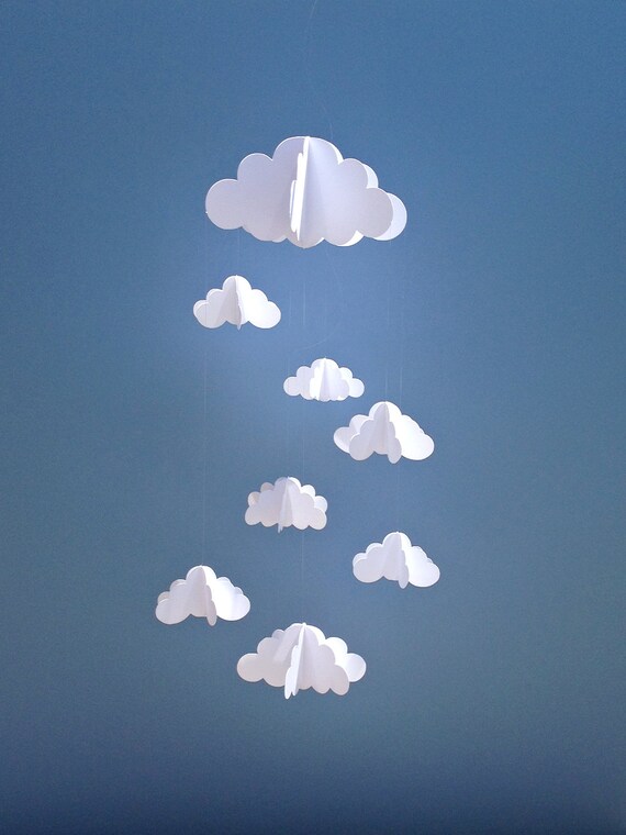 Cloud Baby Mobile Hanging Baby Mobile 3D Paper Mobile