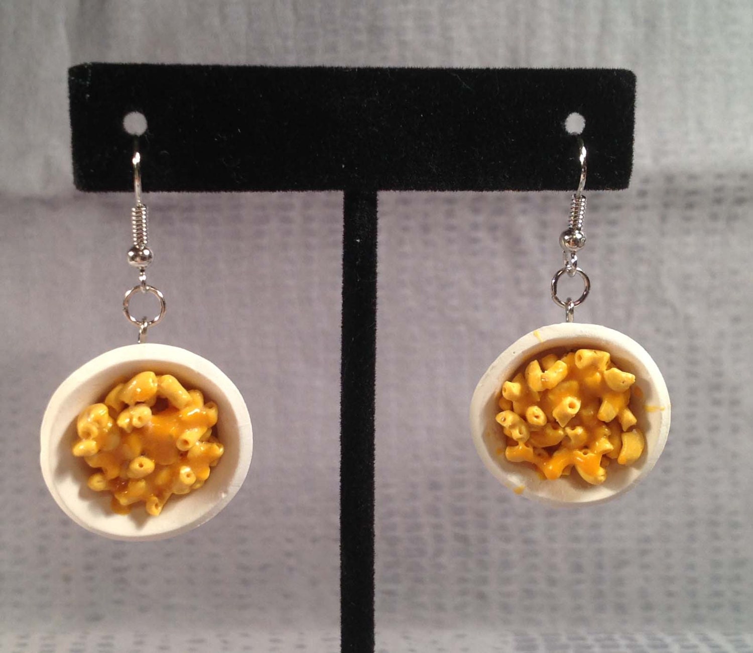 Mac And Cheese Earrings Food Jewelry. Polymer clay