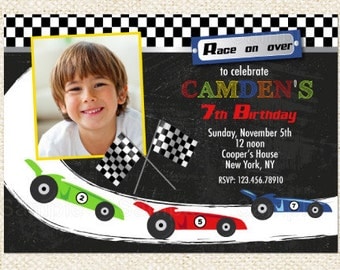 Race Car Birthday Invitations