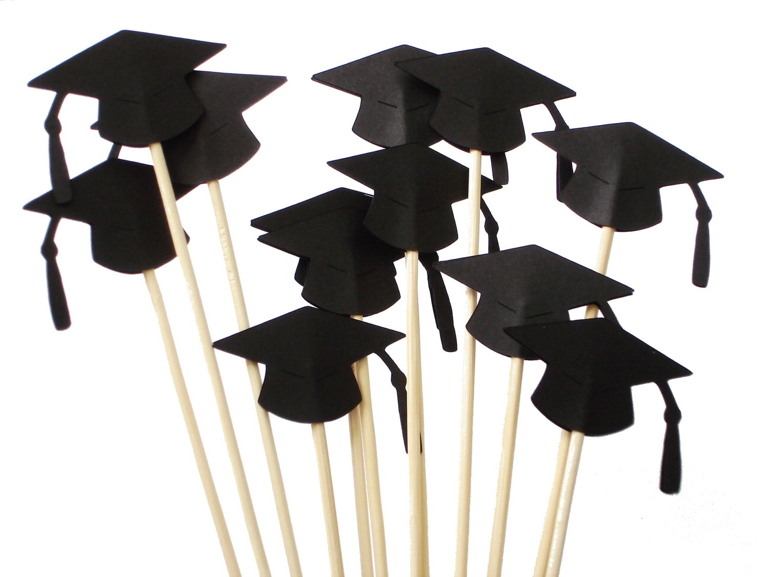12 Graduation Cap Drink Stirrers Cocktail Stirrers Skewers