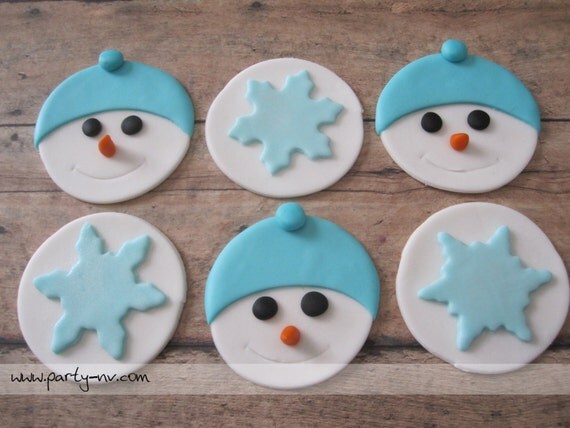 EDIBLE (Fondant Toppers) - Winter fun Il_570xn