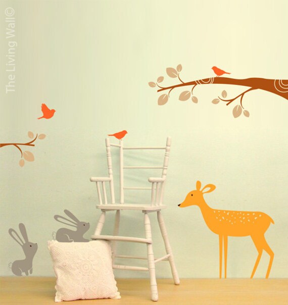 Woodland Nursery Wall Art Forest Animals Wall Stickers