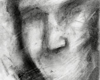 Abstract Charcoal Portrait: &quot;<b>Unknown Author</b>&quot; Original Drawing - il_340x270.705931193_abev