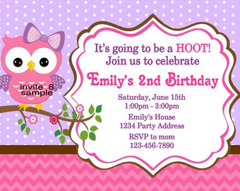 Popular items for owl invitation on Etsy