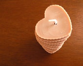 Mothers day gift OOAK candle / 9 stacked hearts light pink colored tropical fruits scented pillar candle / Rustic home decor